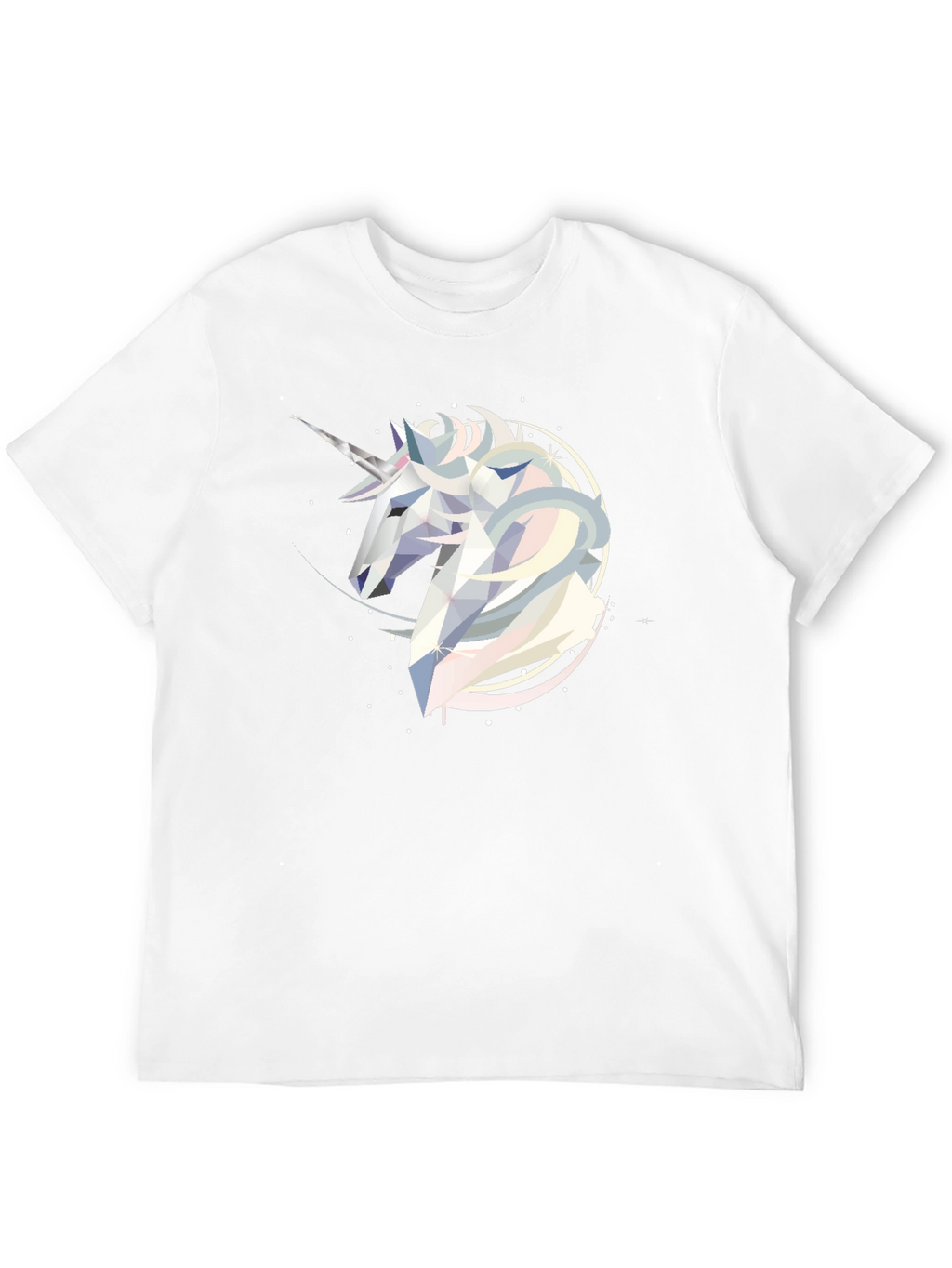 Geometric Unicorn Graphic Tee - Black