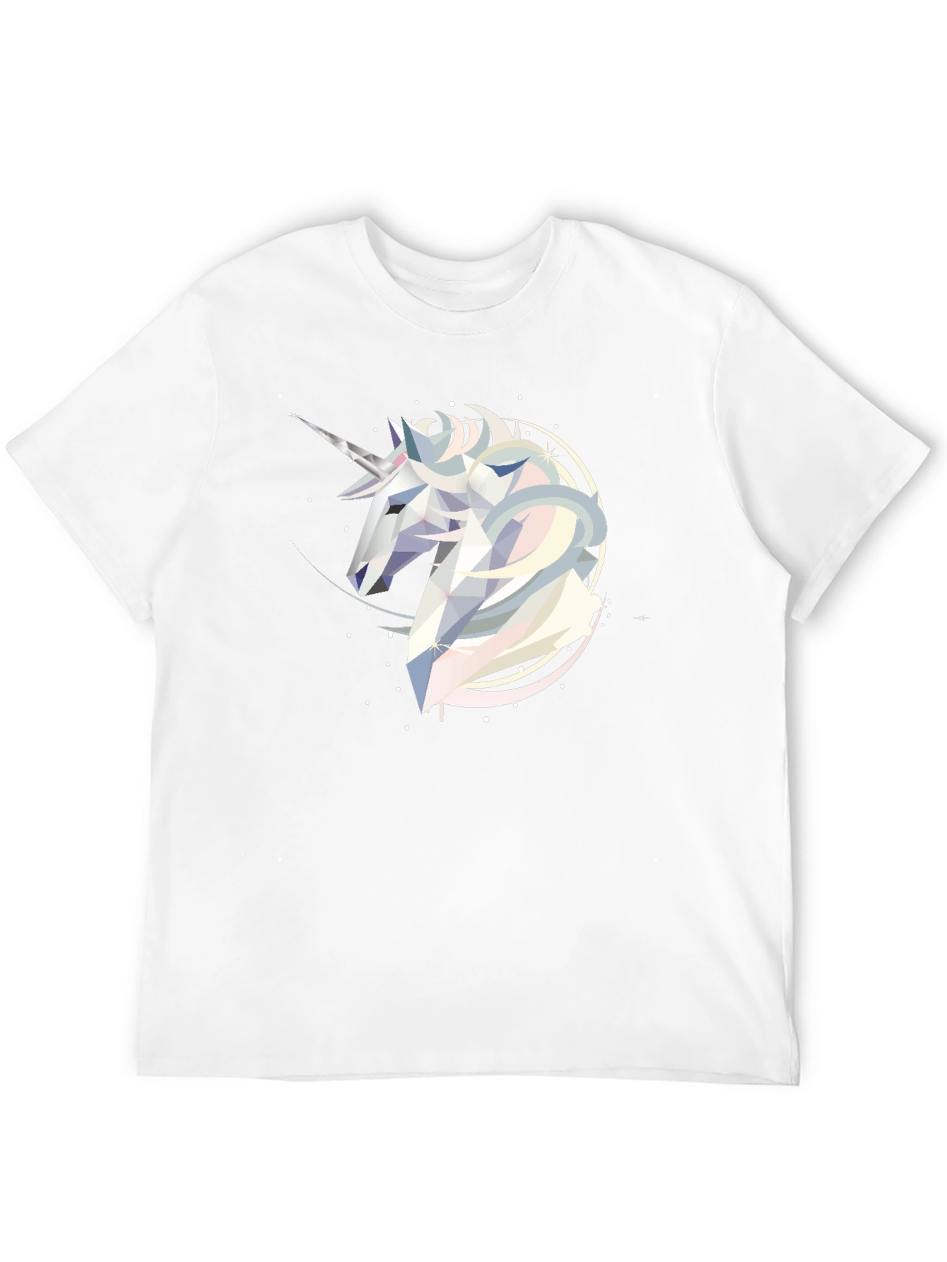 Geometric Unicorn Graphic Tee - Black