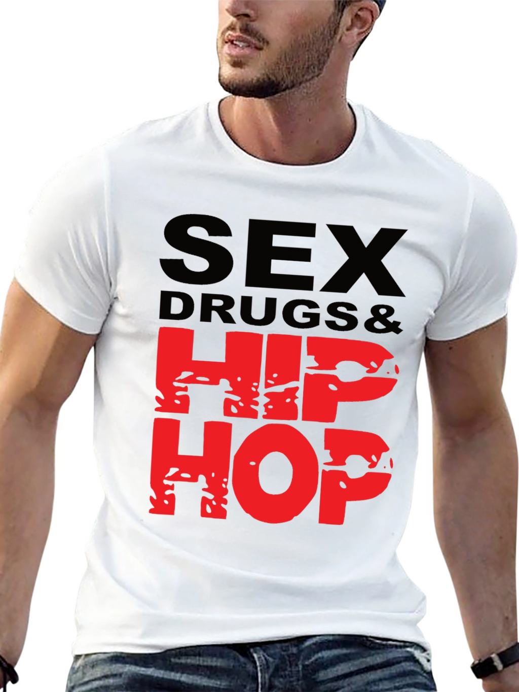 Sex Drugs & Hip Hop Graphic T-Shirt - Black