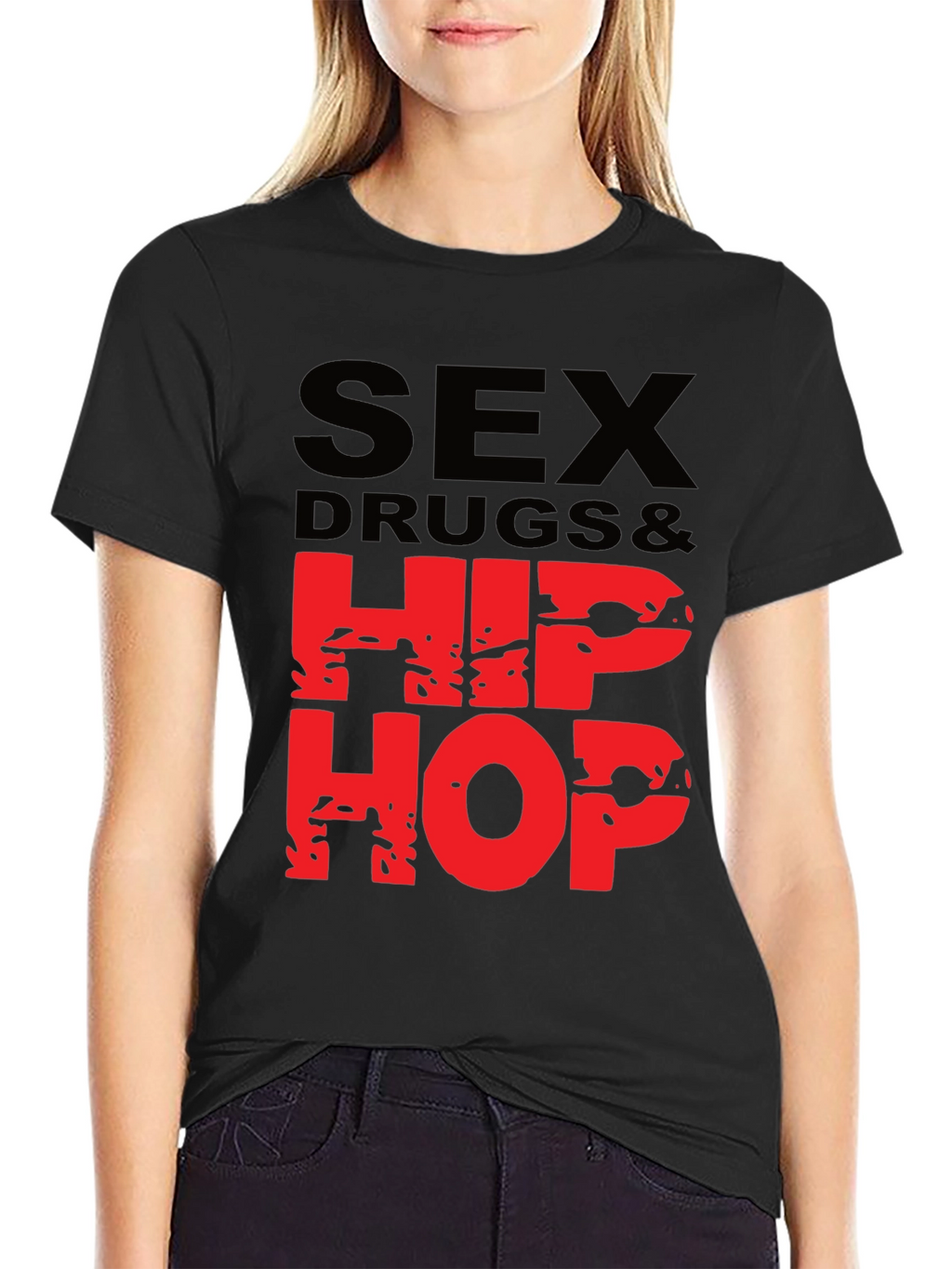 Sex Drugs & Hip Hop Graphic T-Shirt - Black