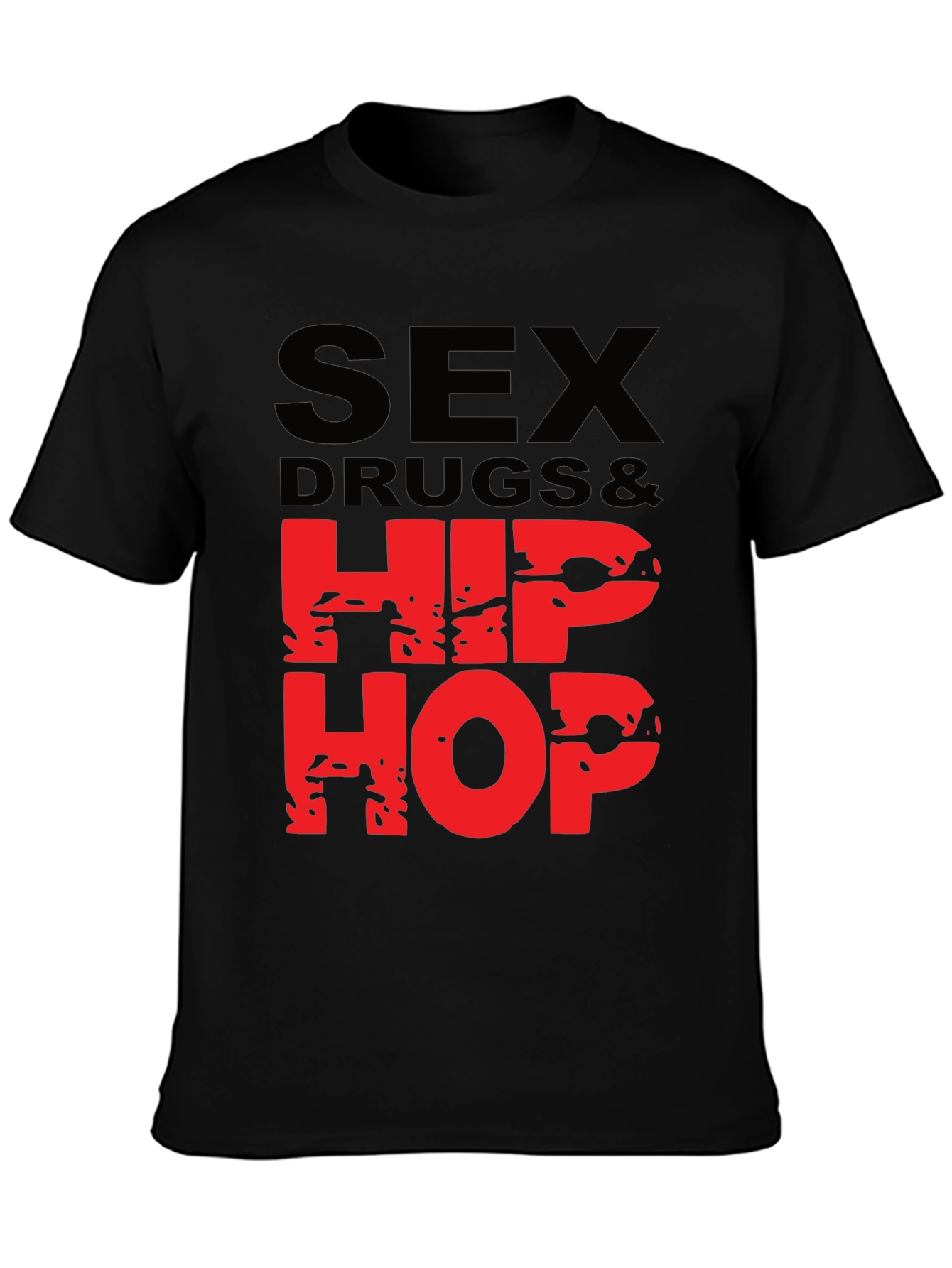 Sex Drugs & Hip Hop Graphic T-Shirt - Black