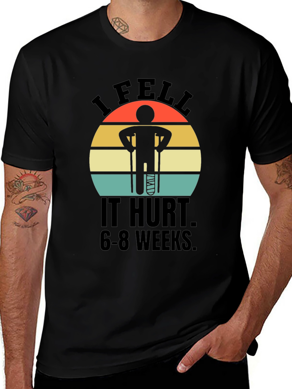 I Fell It Hurt Funny Broken Leg T-Shirt