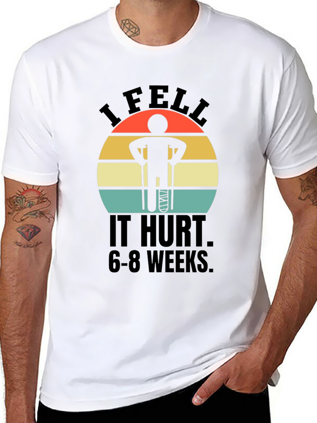 I Fell It Hurt Funny Broken Leg T-Shirt