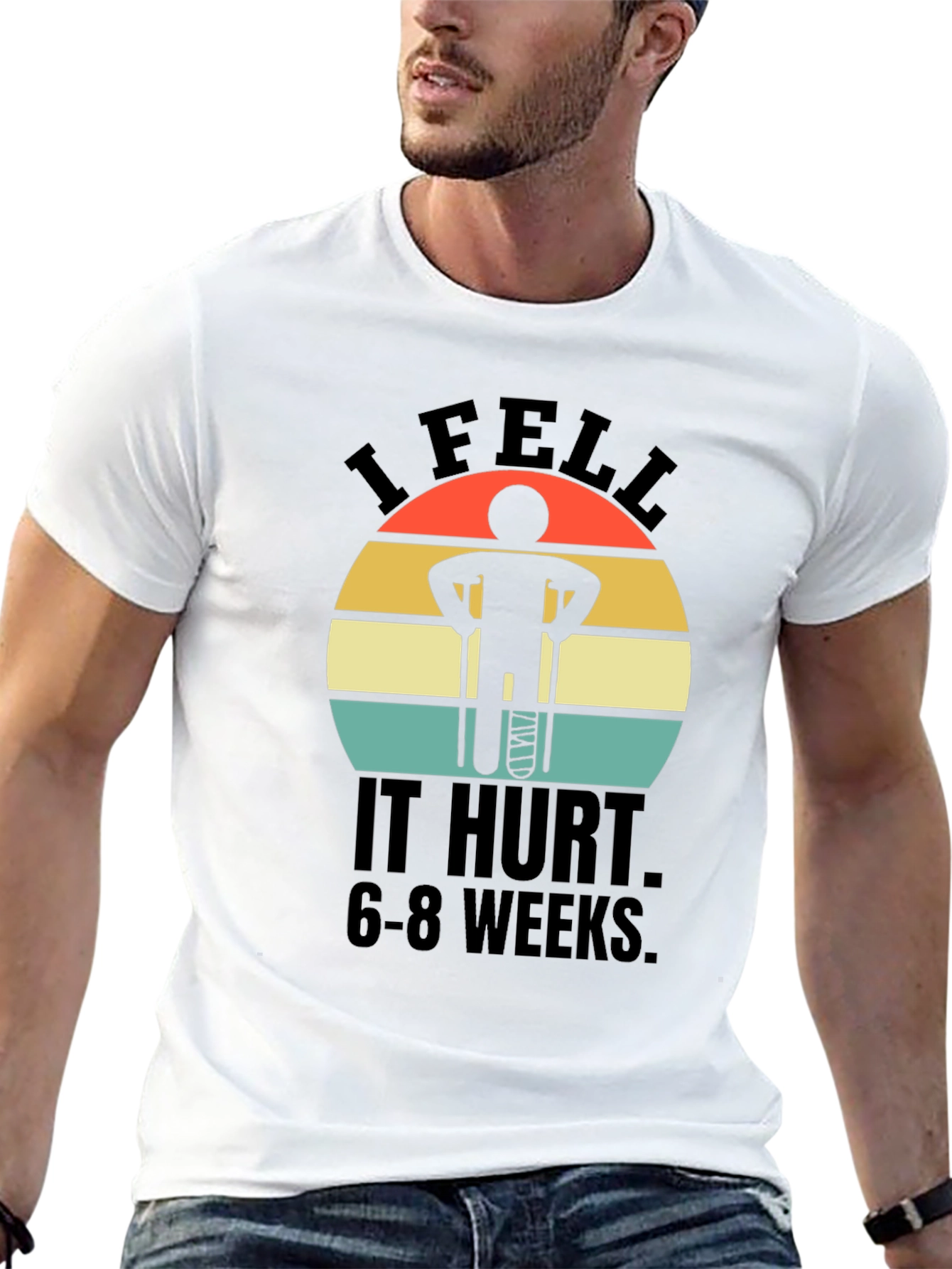 I Fell It Hurt Funny Broken Leg T-Shirt
