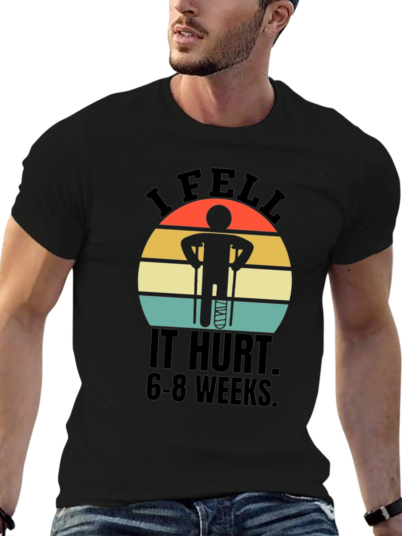 I Fell It Hurt Funny Broken Leg T-Shirt