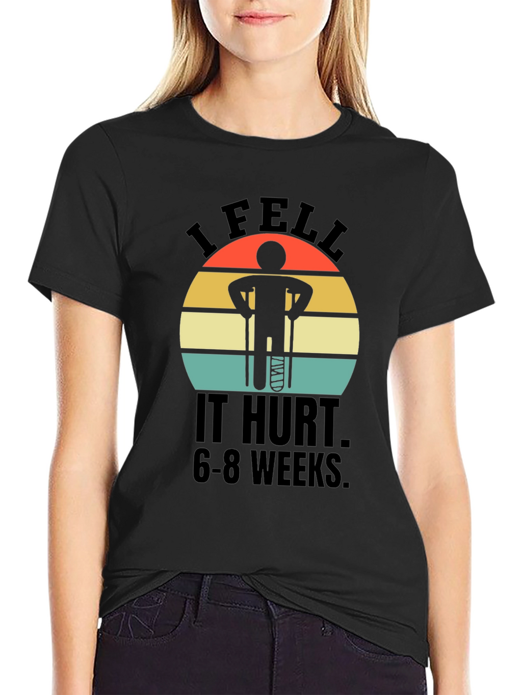 I Fell It Hurt Funny Broken Leg T-Shirt