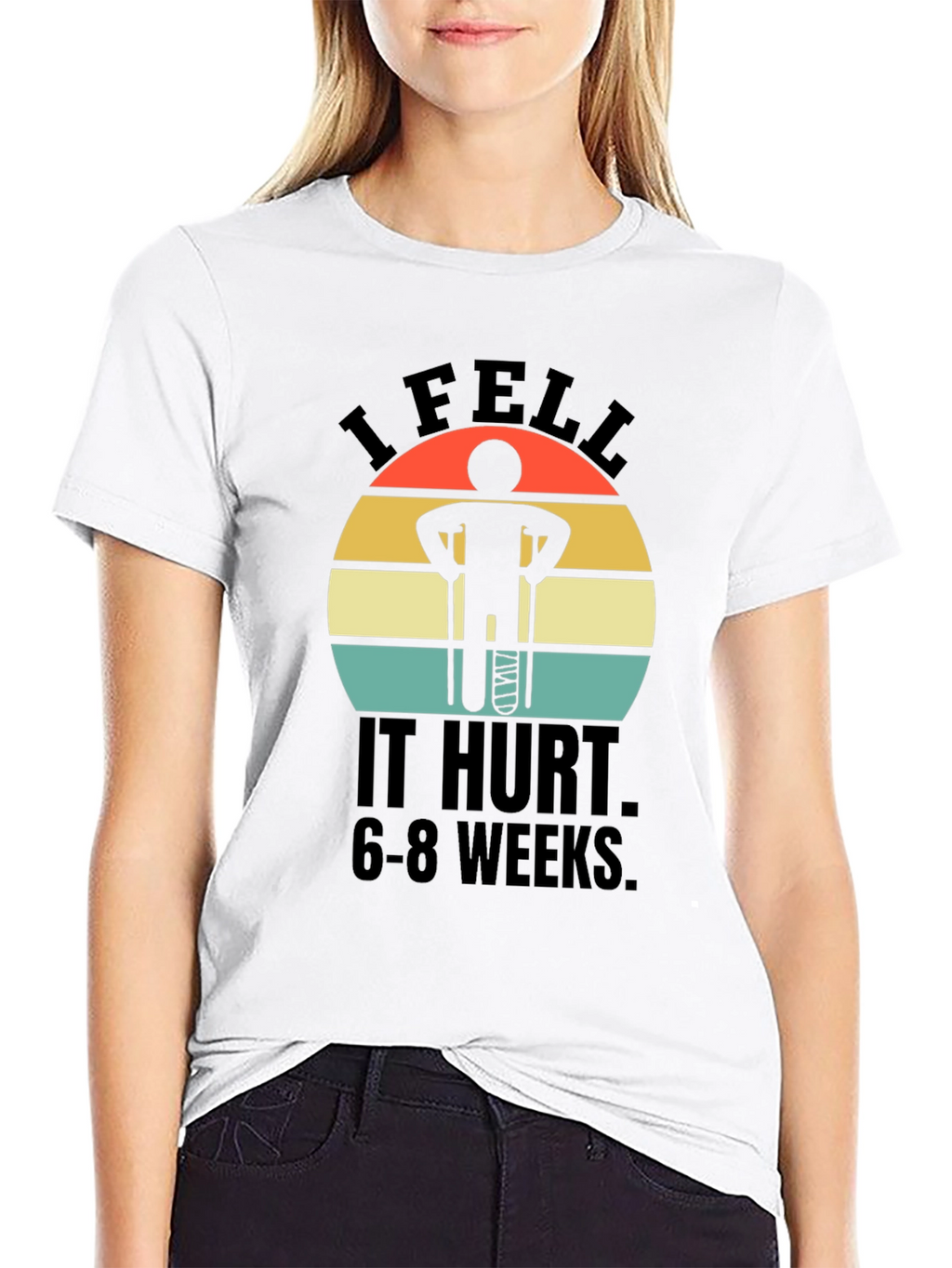 I Fell It Hurt Funny Broken Leg T-Shirt