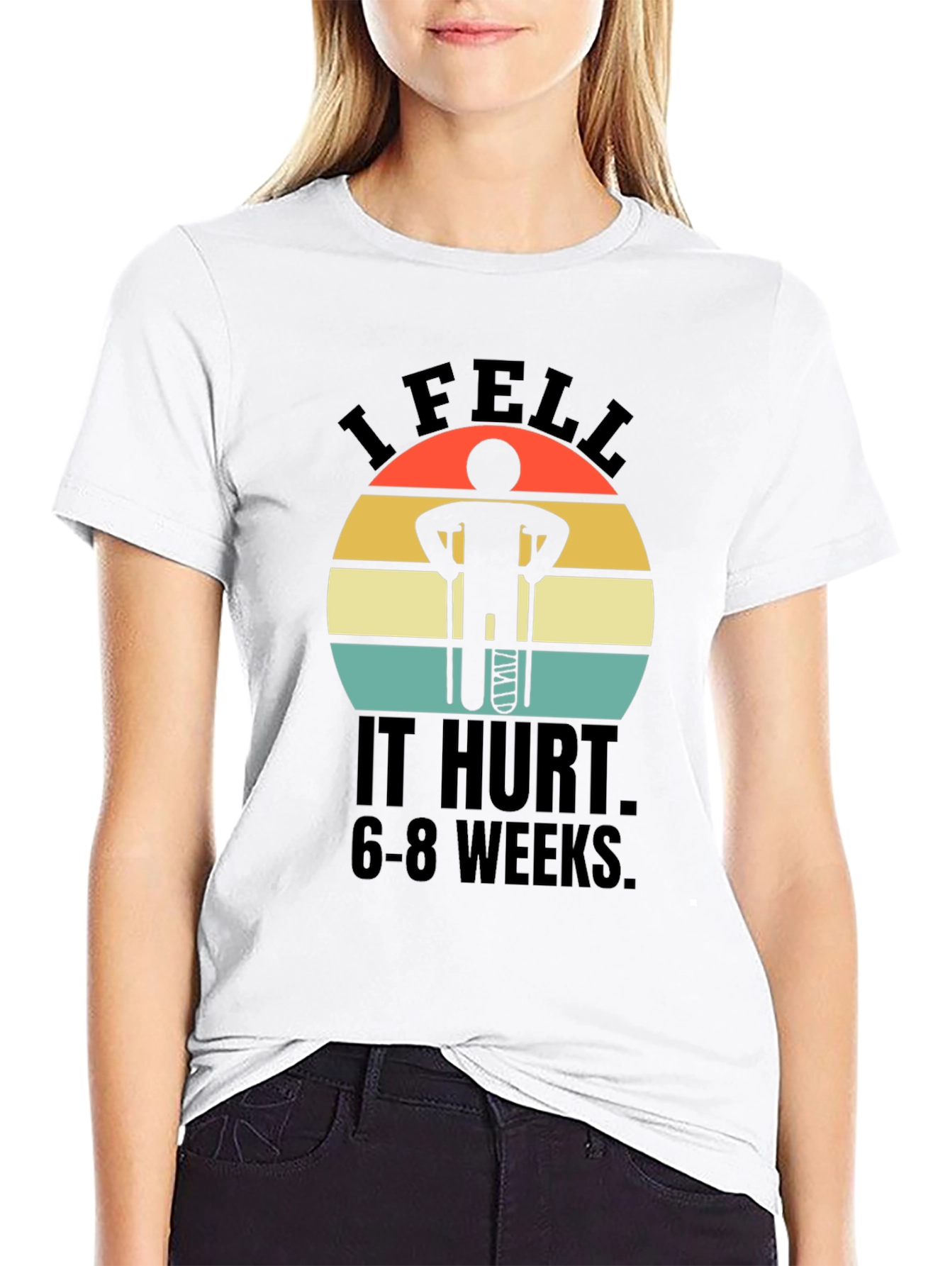 I Fell It Hurt Funny Broken Leg T-Shirt