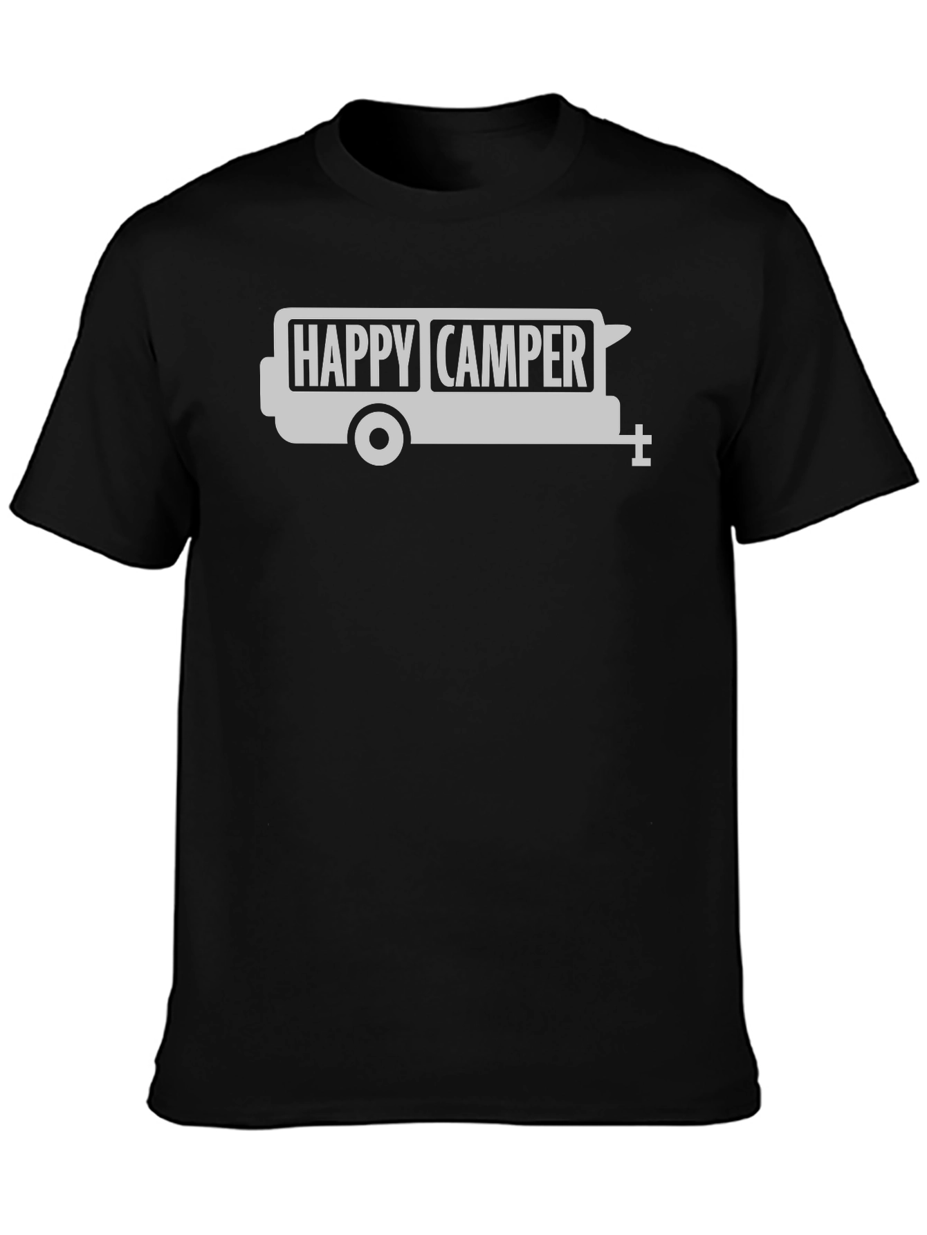 Happy Camper Graphic Tee - Black Camping Shirt