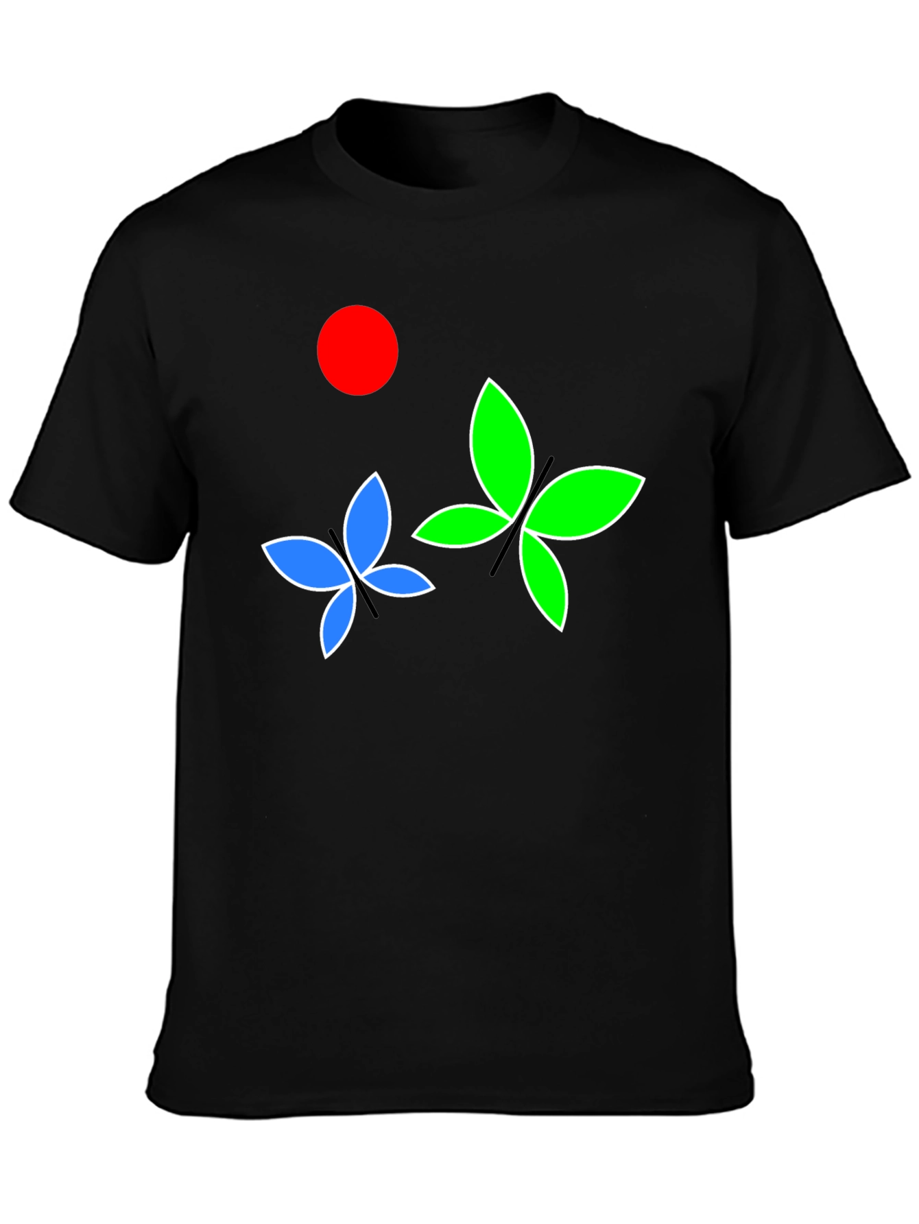 Butterfly Graphic Tee - Black Cotton Blend