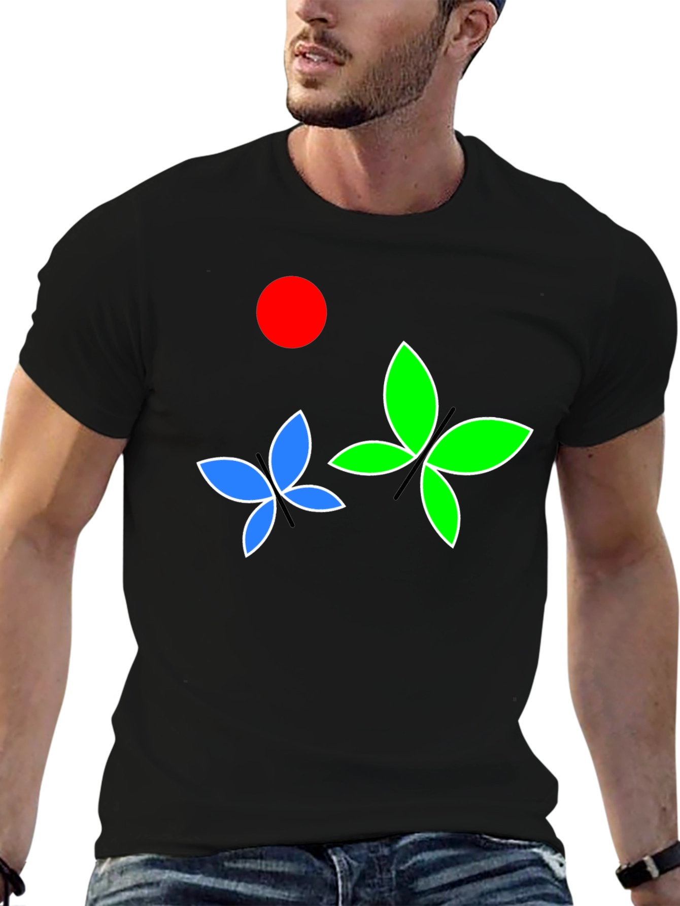 Butterfly Graphic Tee - Black Cotton Blend