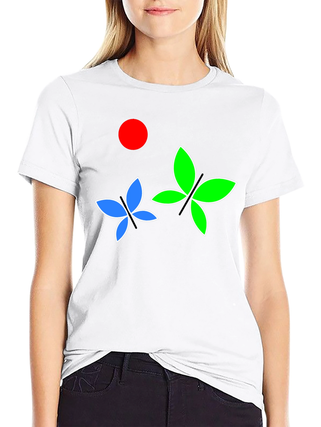 Butterfly Graphic Tee - Black Cotton Blend