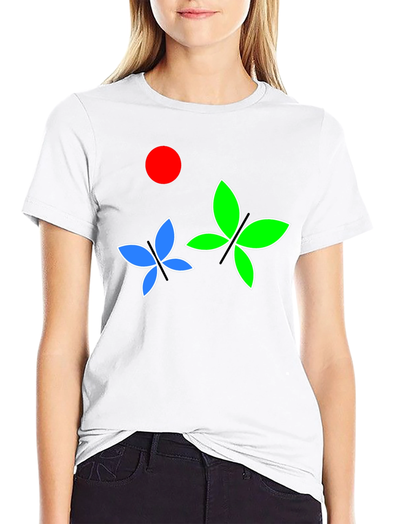 Butterfly Graphic Tee - Black Cotton Blend