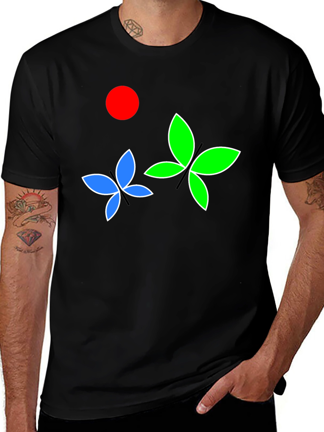 Butterfly Graphic Tee - Black Cotton Blend