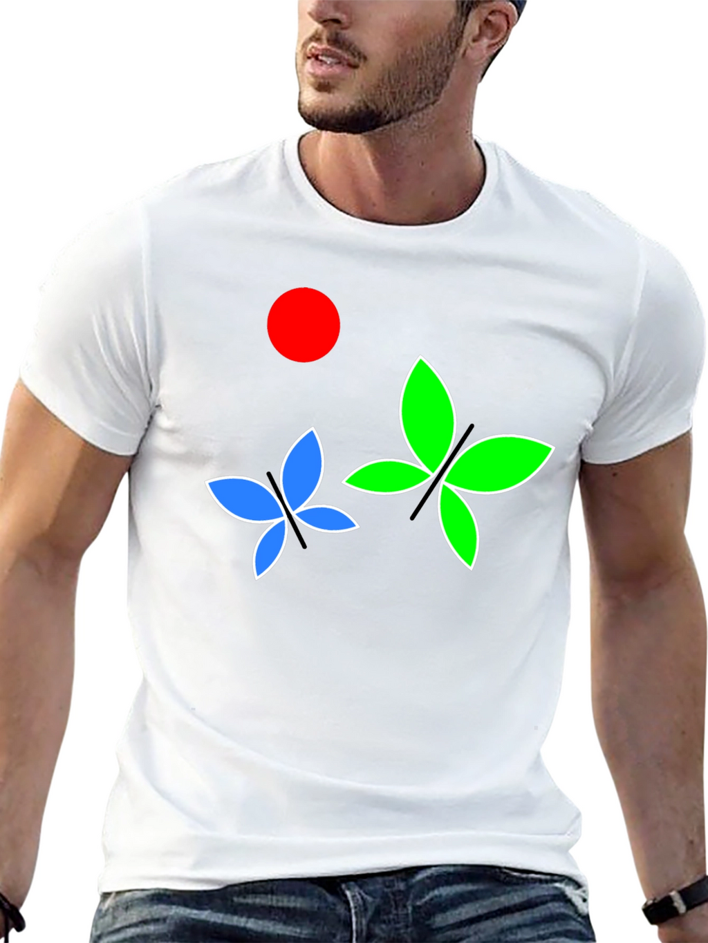 Butterfly Graphic Tee - Black Cotton Blend