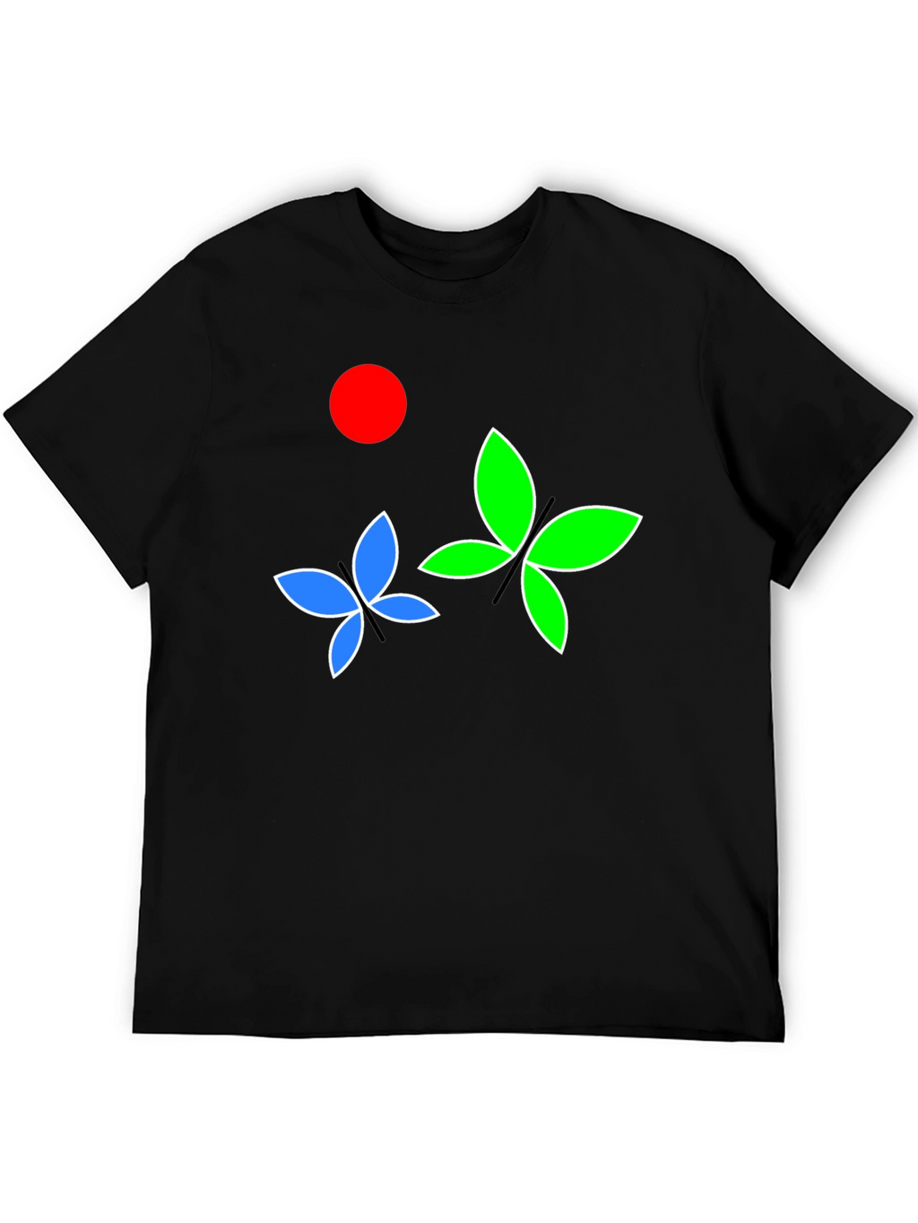 Butterfly Graphic Tee - Black Cotton Blend