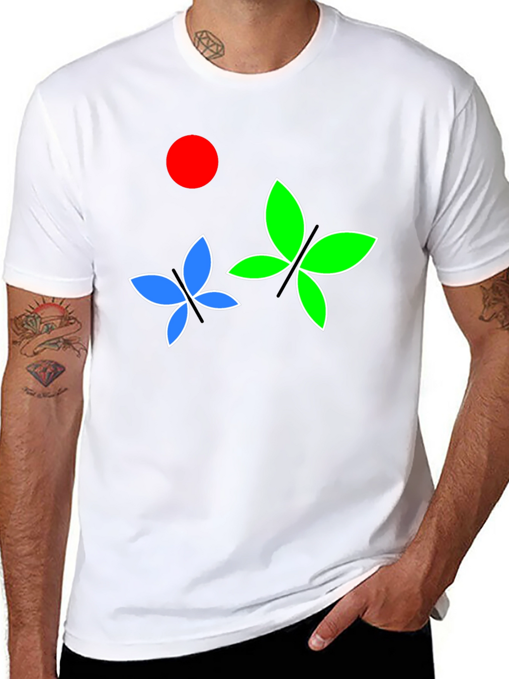 Butterfly Graphic Tee - Black Cotton Blend