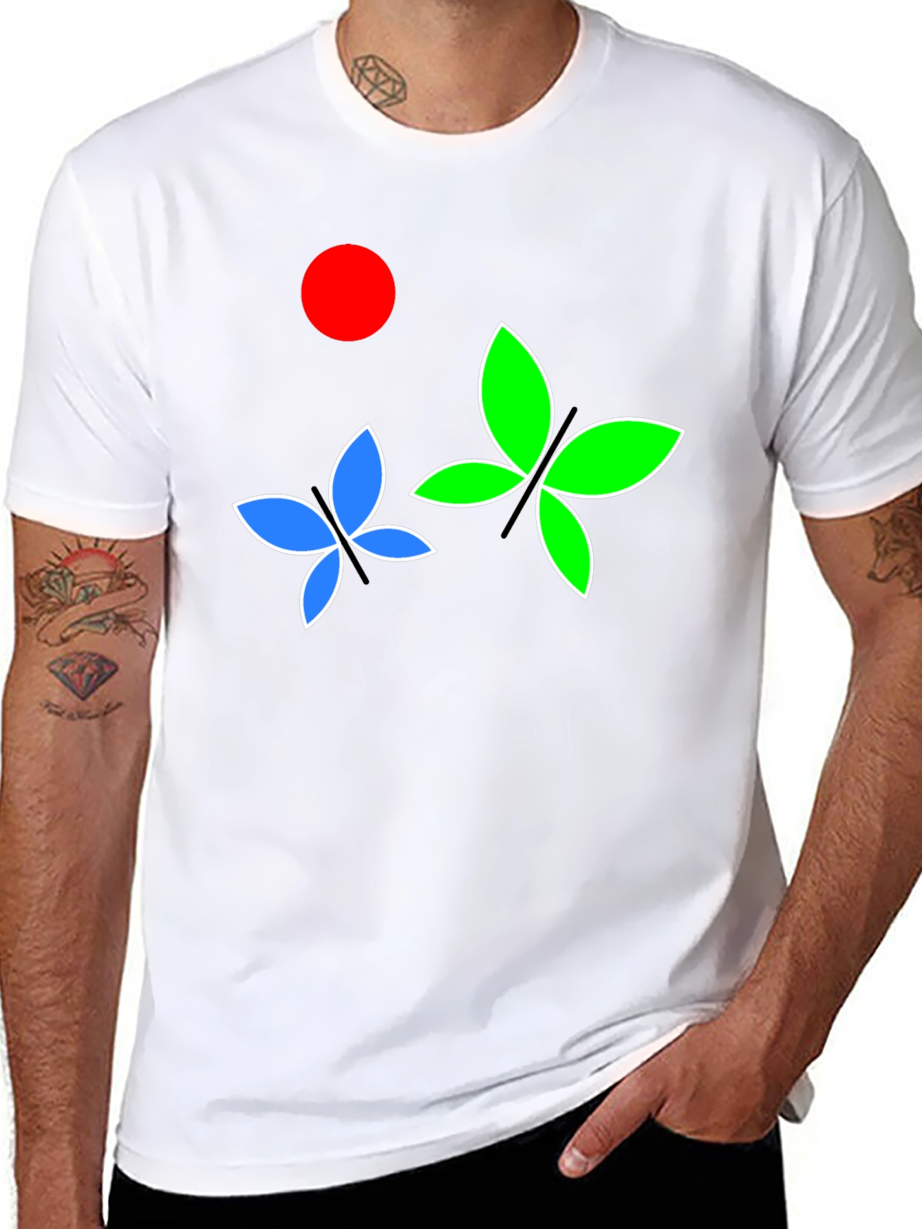 Butterfly Graphic Tee - Black Cotton Blend