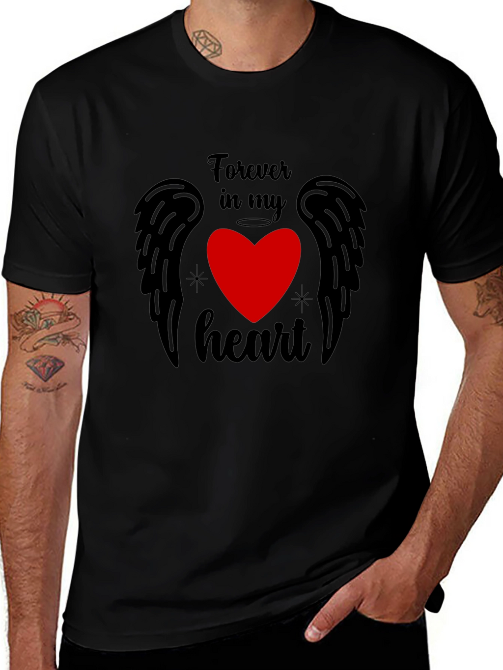 Forever in My Heart Graphic Tee - Black