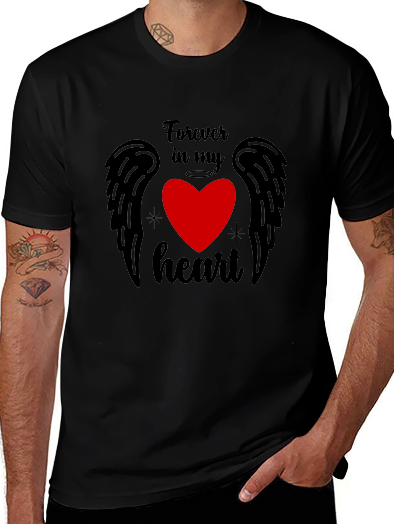 Forever in My Heart Graphic Tee - Black