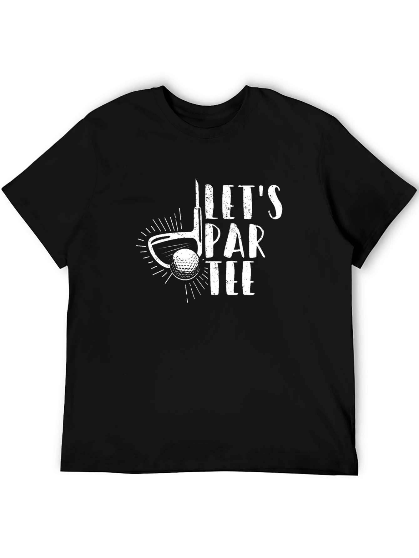 Lets Par Tee Golf T-Shirt - Black Cotton Tee