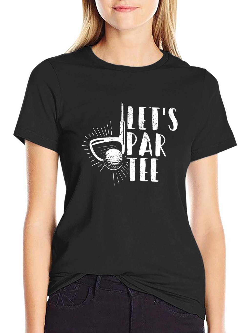 Lets Par Tee Golf T-Shirt - Black Cotton Tee