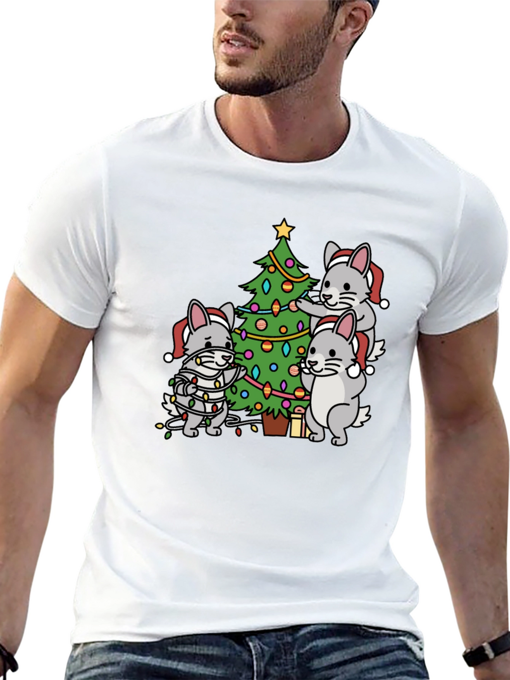 Festive Chinchilla Christmas T-Shirt