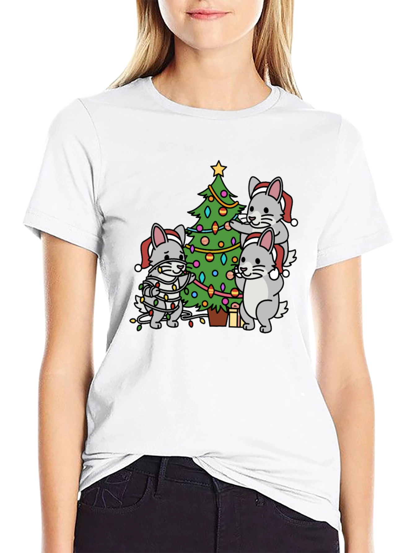 Festive Chinchilla Christmas T-Shirt