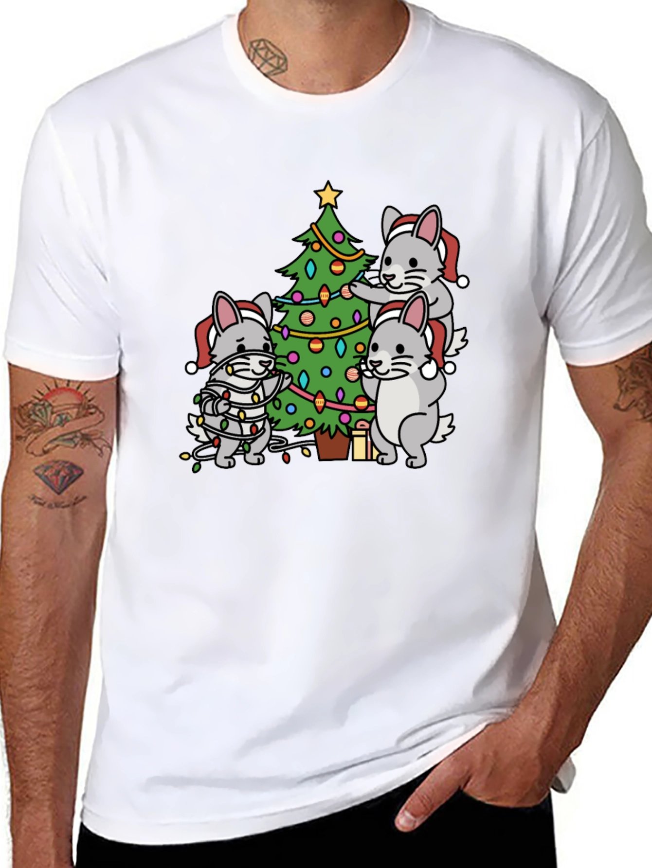 Festive Chinchilla Christmas T-Shirt