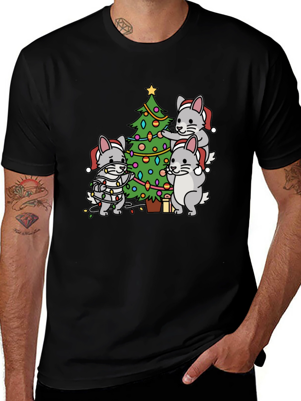 Festive Chinchilla Christmas T-Shirt