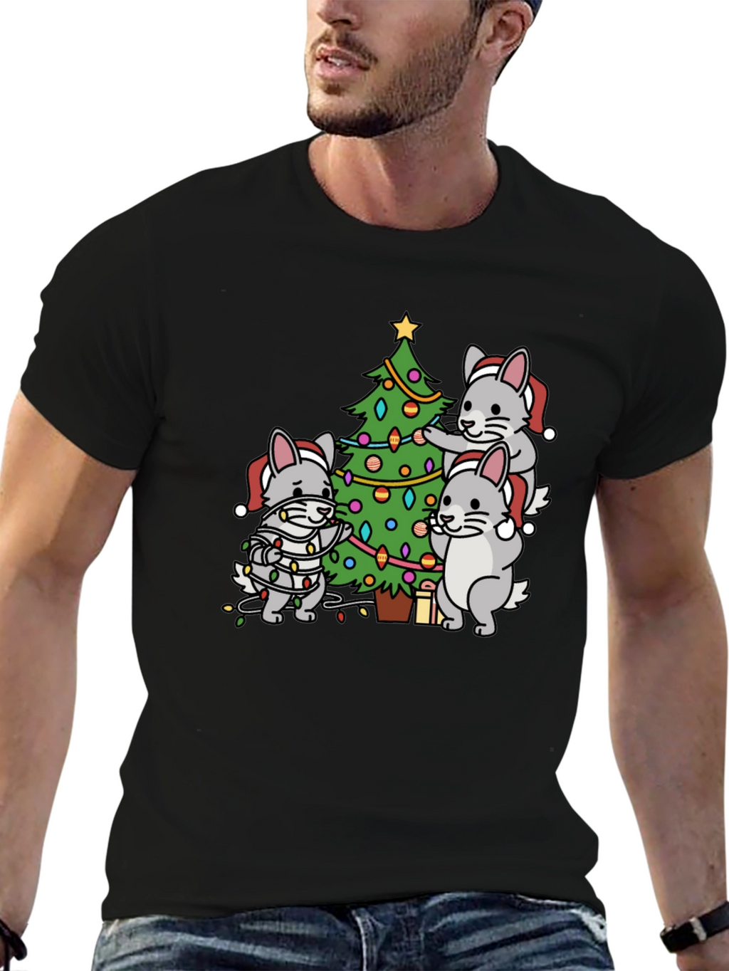 Festive Chinchilla Christmas T-Shirt