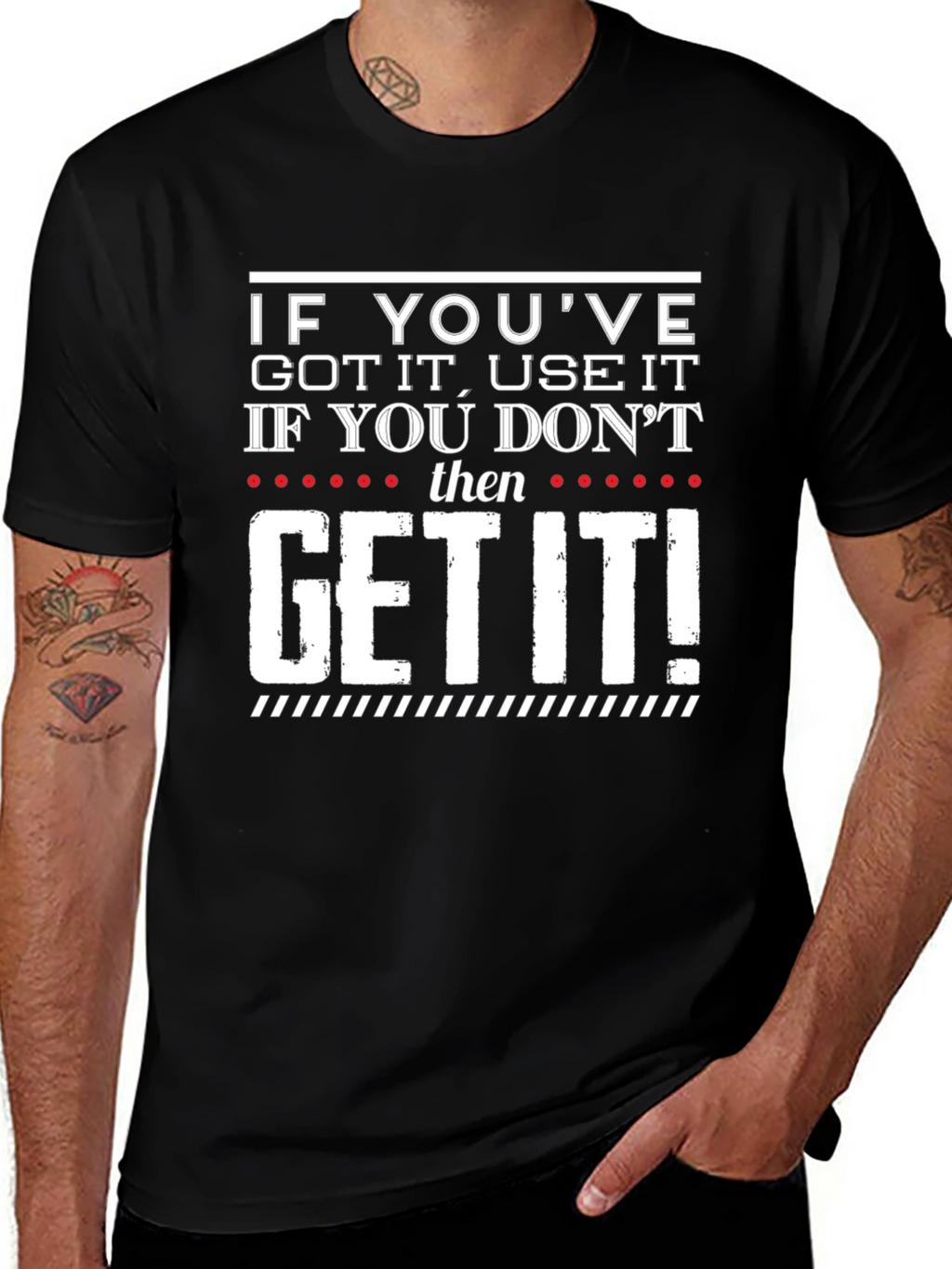 Humorous Get It Graphic Print T-Shirt