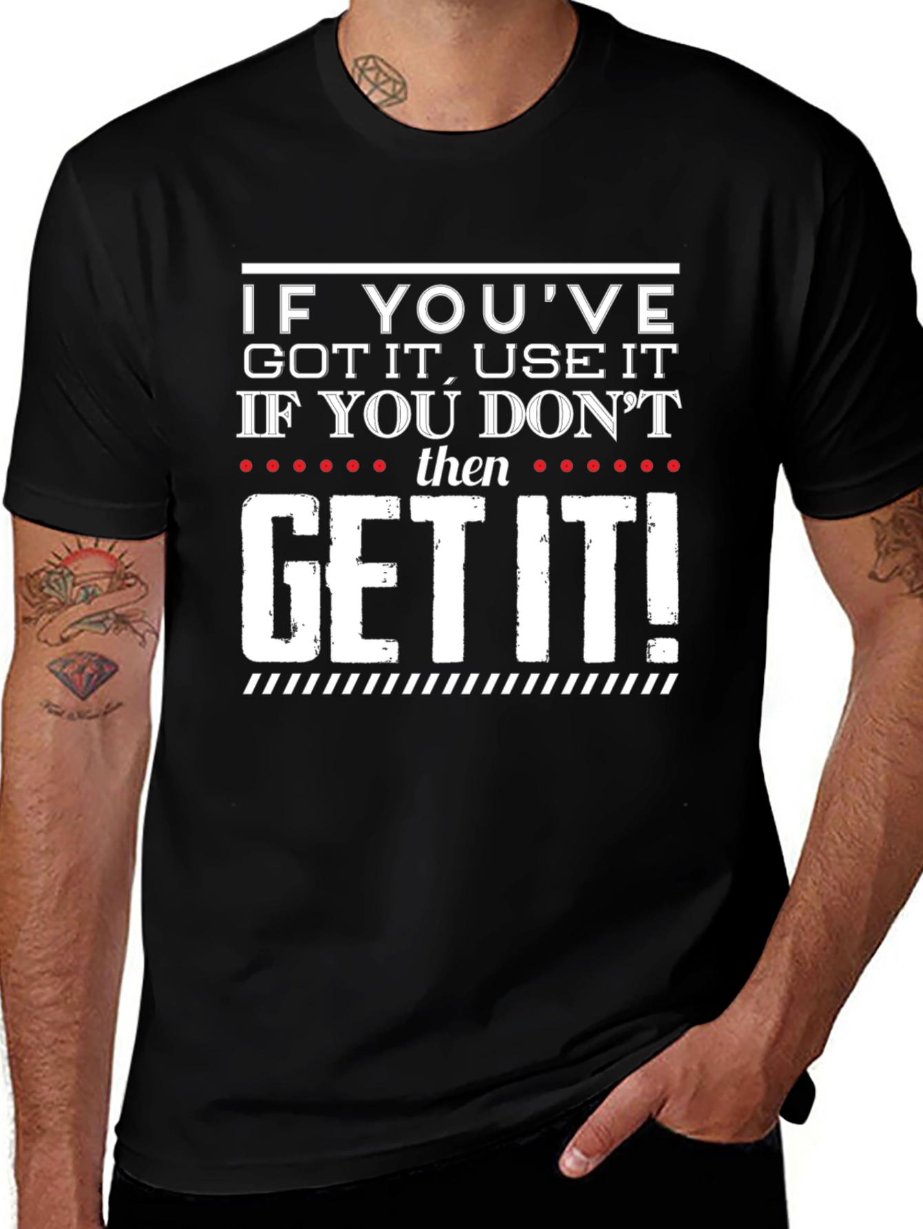 Humorous Get It Graphic Print T-Shirt