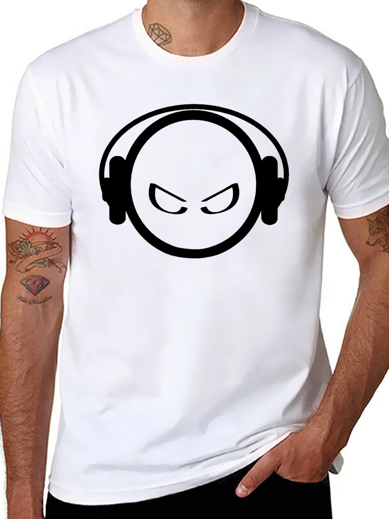 DJ Emoji Graphic T-Shirt - Black