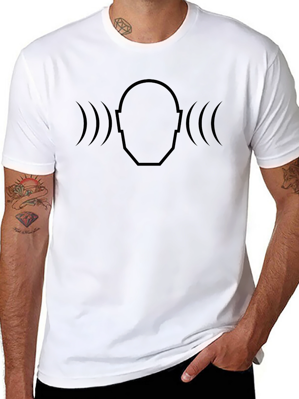 Soundwave Head T-Shirt - Modern Minimalist Design