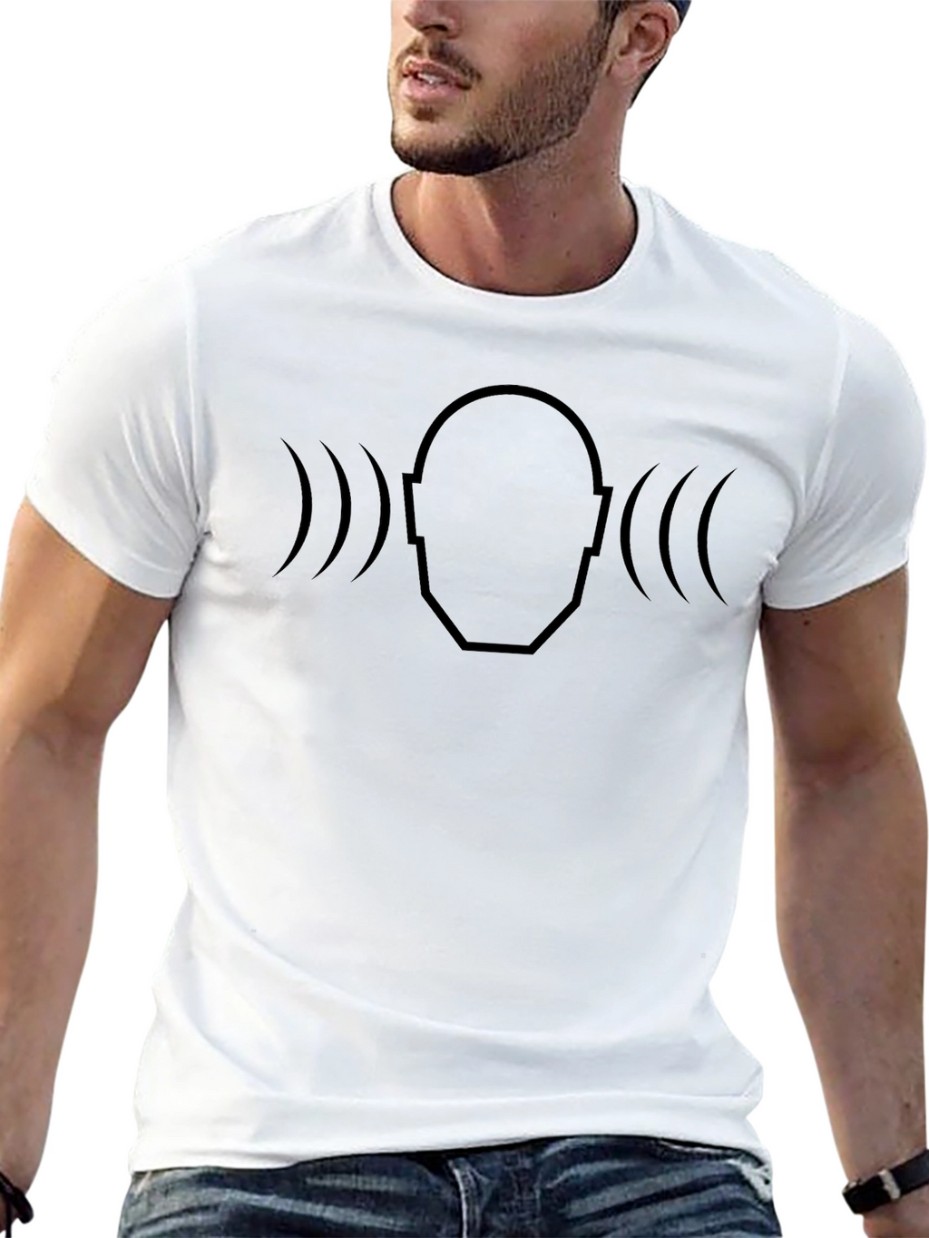 Soundwave Head T-Shirt - Modern Minimalist Design
