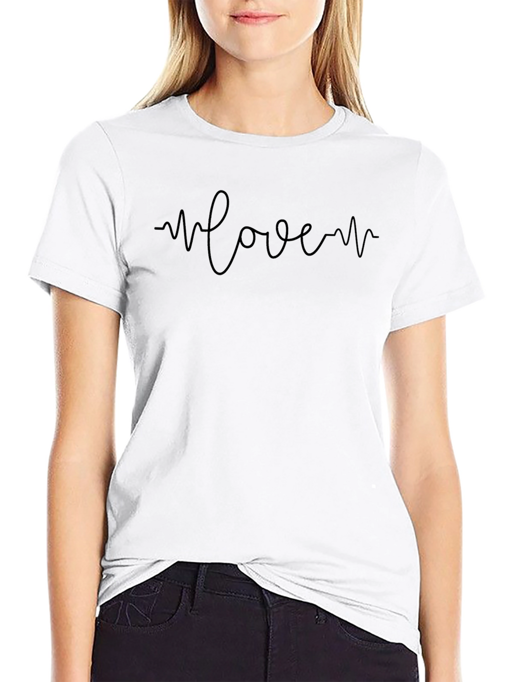 Love Heartbeat Graphic T-Shirt - Casual Style