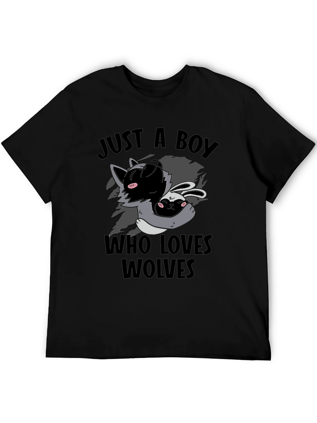 Boy Who Loves Wolves T-Shirt Cute Animal Graphic Tee