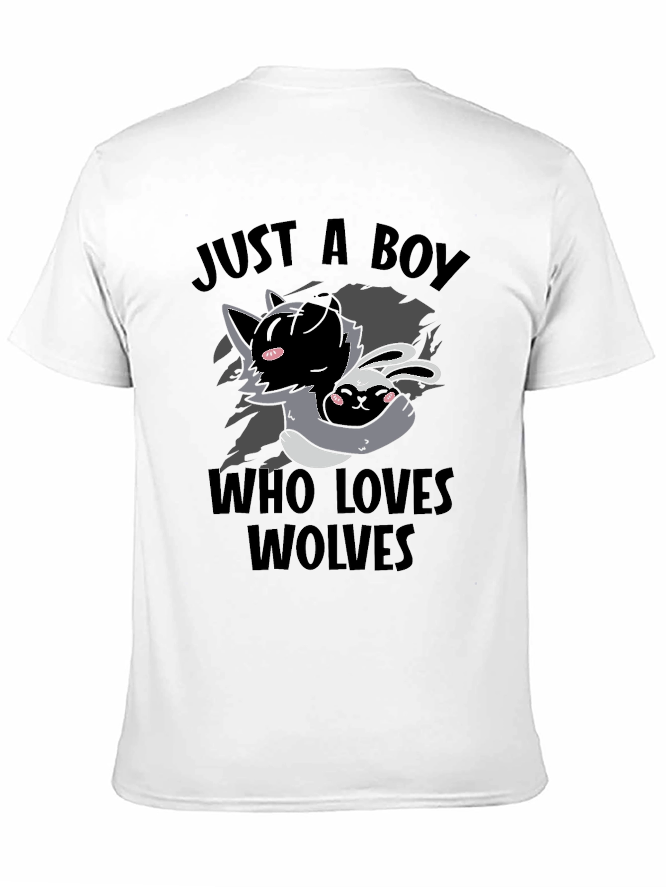 Boy Who Loves Wolves T-Shirt Cute Animal Graphic Tee