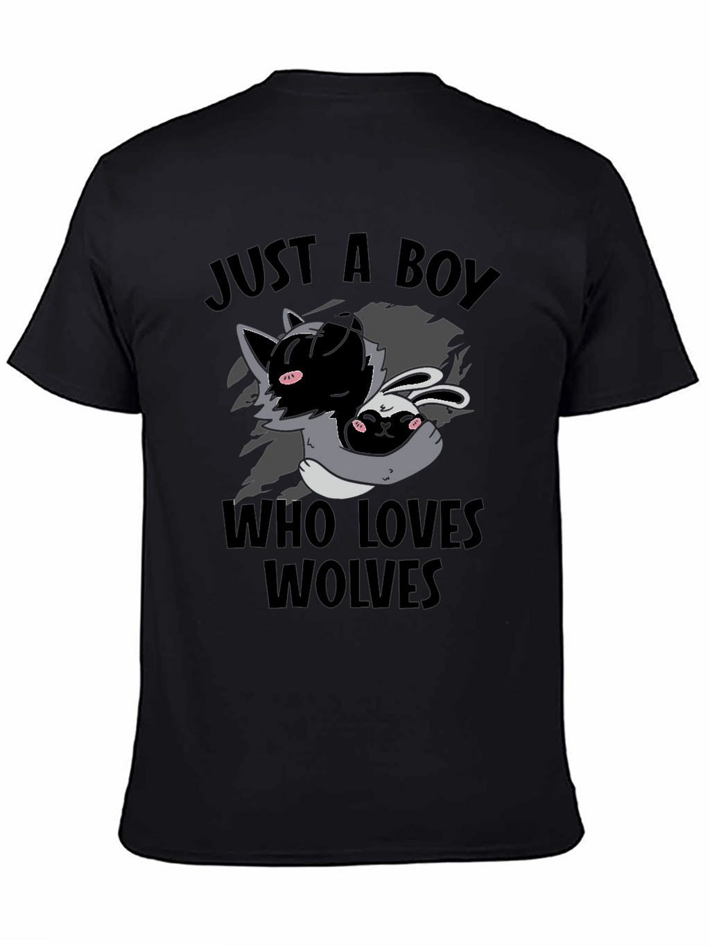 Boy Who Loves Wolves T-Shirt Cute Animal Graphic Tee