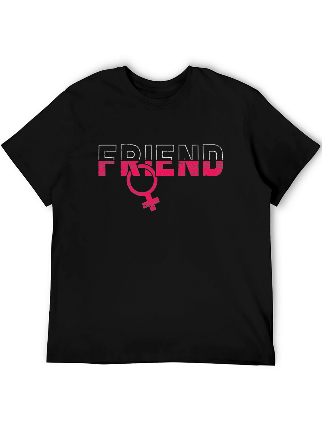 Friend Gender Symbol T-Shirt - Black Crew Neck Tee