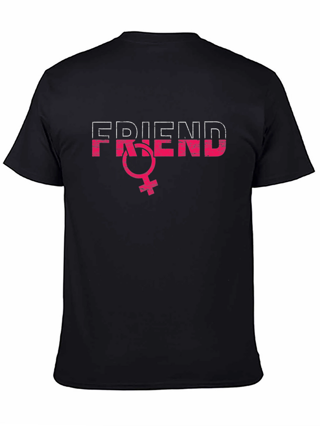 Friend Gender Symbol T-Shirt - Black Crew Neck Tee