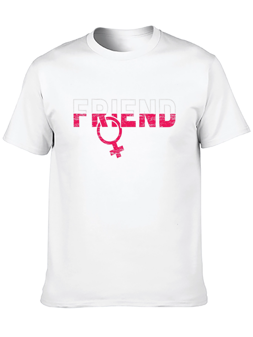 Friend Gender Symbol T-Shirt - Black Crew Neck Tee