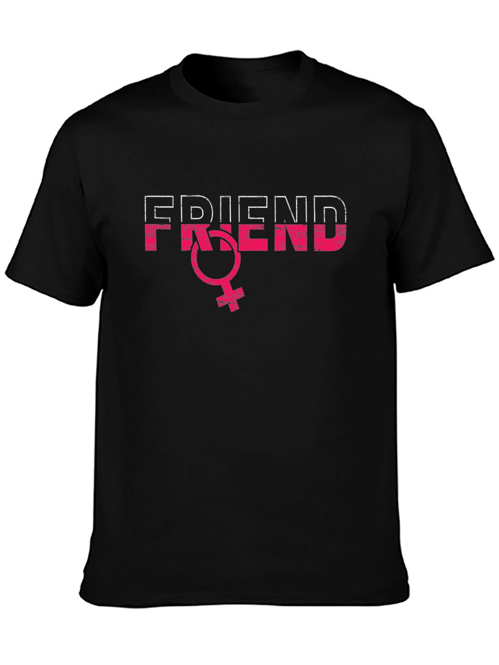 Friend Gender Symbol T-Shirt - Black Crew Neck Tee