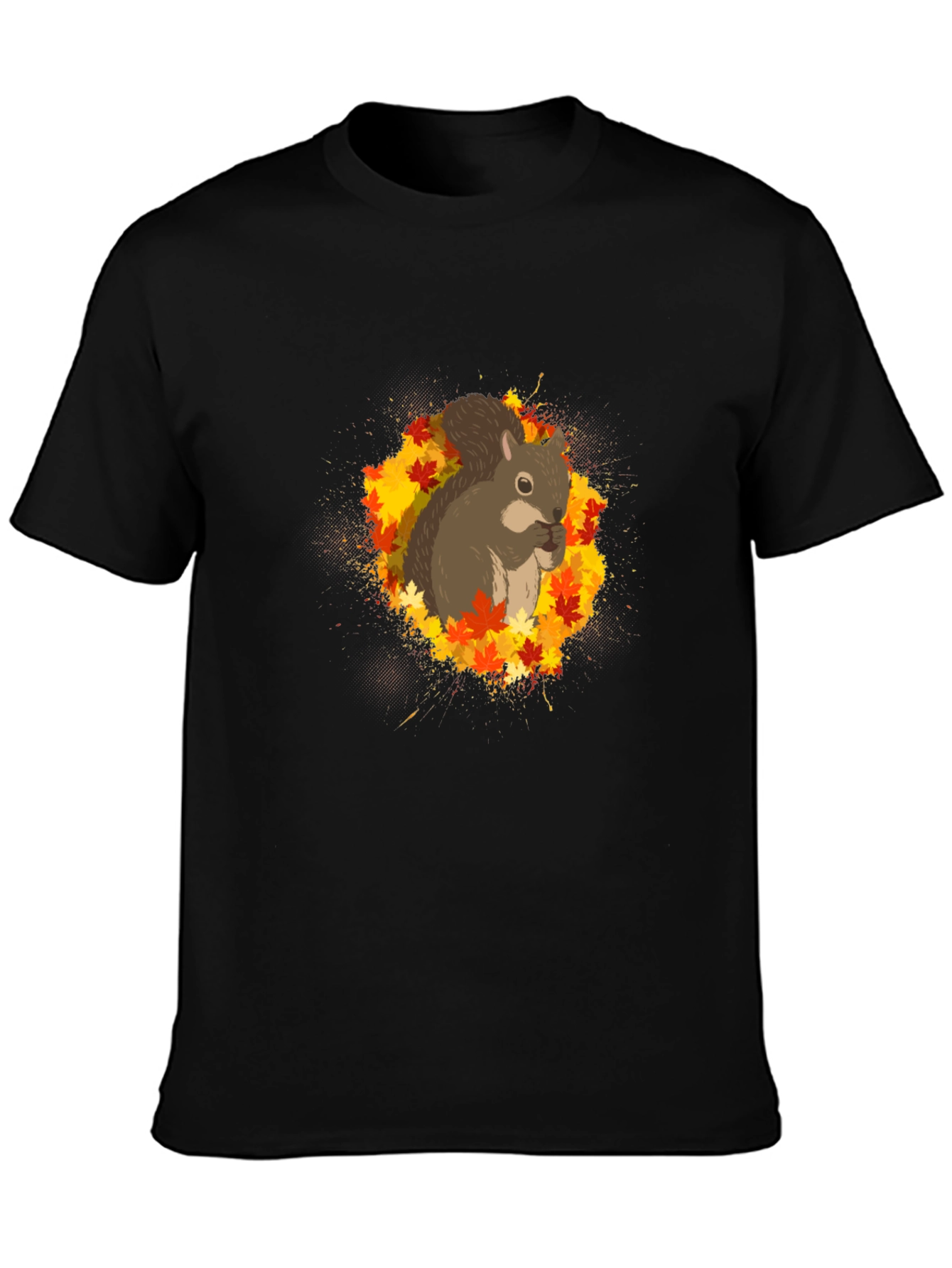 Squirrel Autumn Leaves Graphic Tee - Unisex