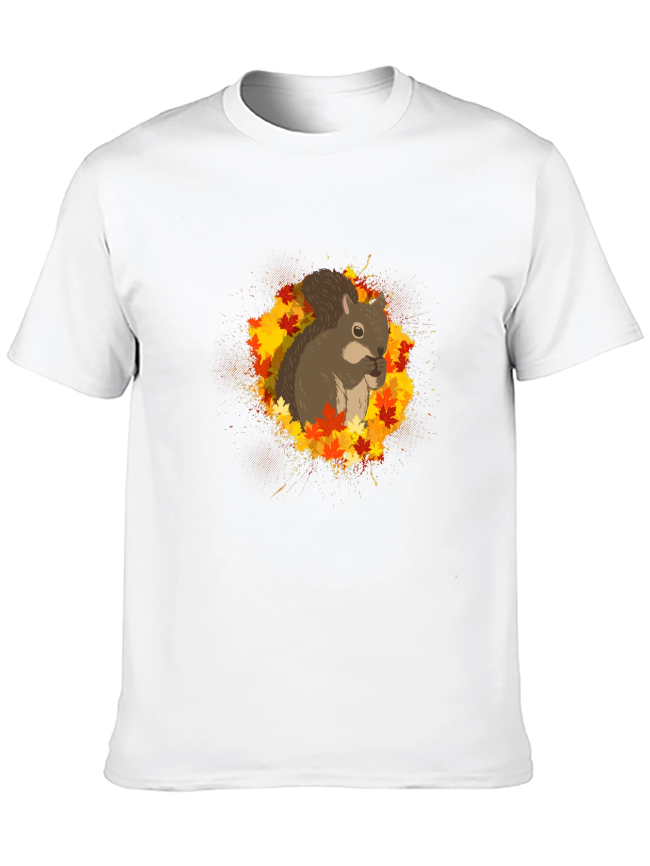 Squirrel Autumn Leaves Graphic Tee - Unisex