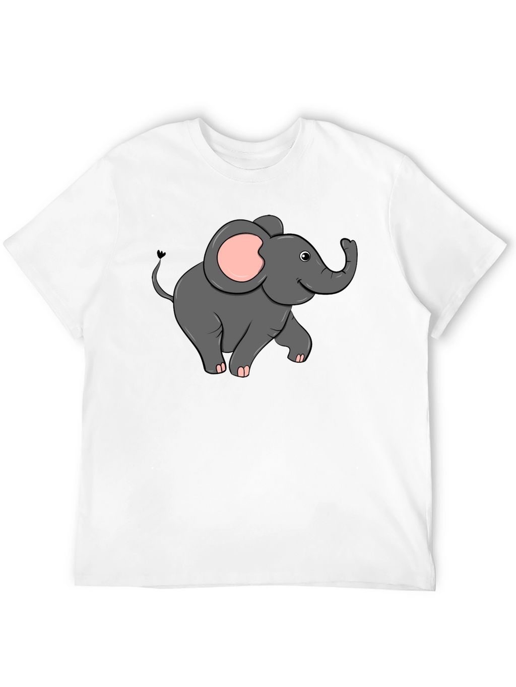 Cute Elephant Graphic T-Shirt - Black