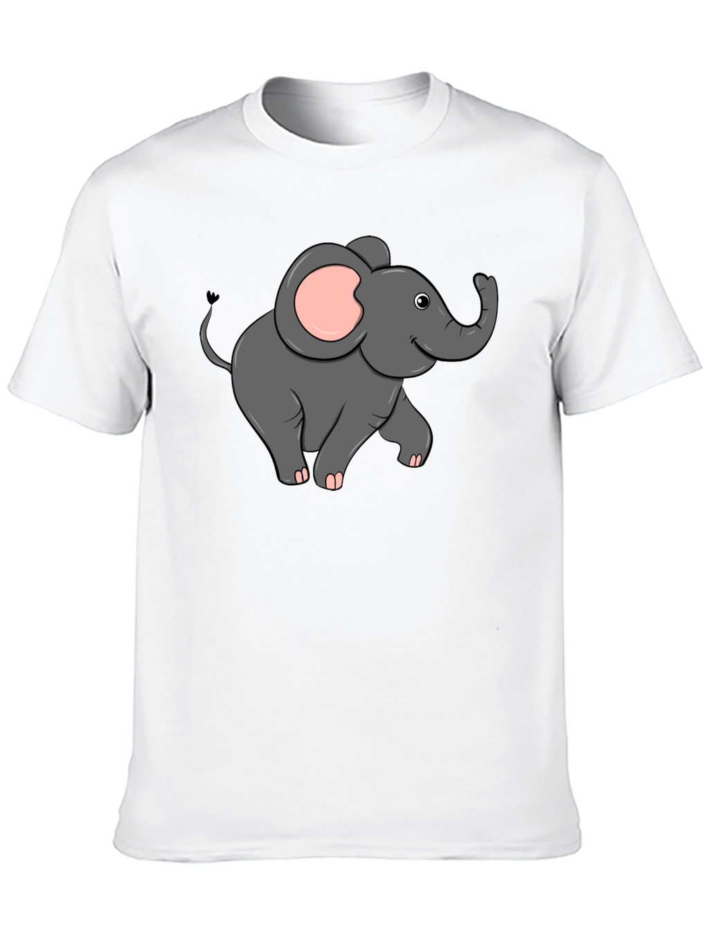 Cute Elephant Graphic T-Shirt - Black