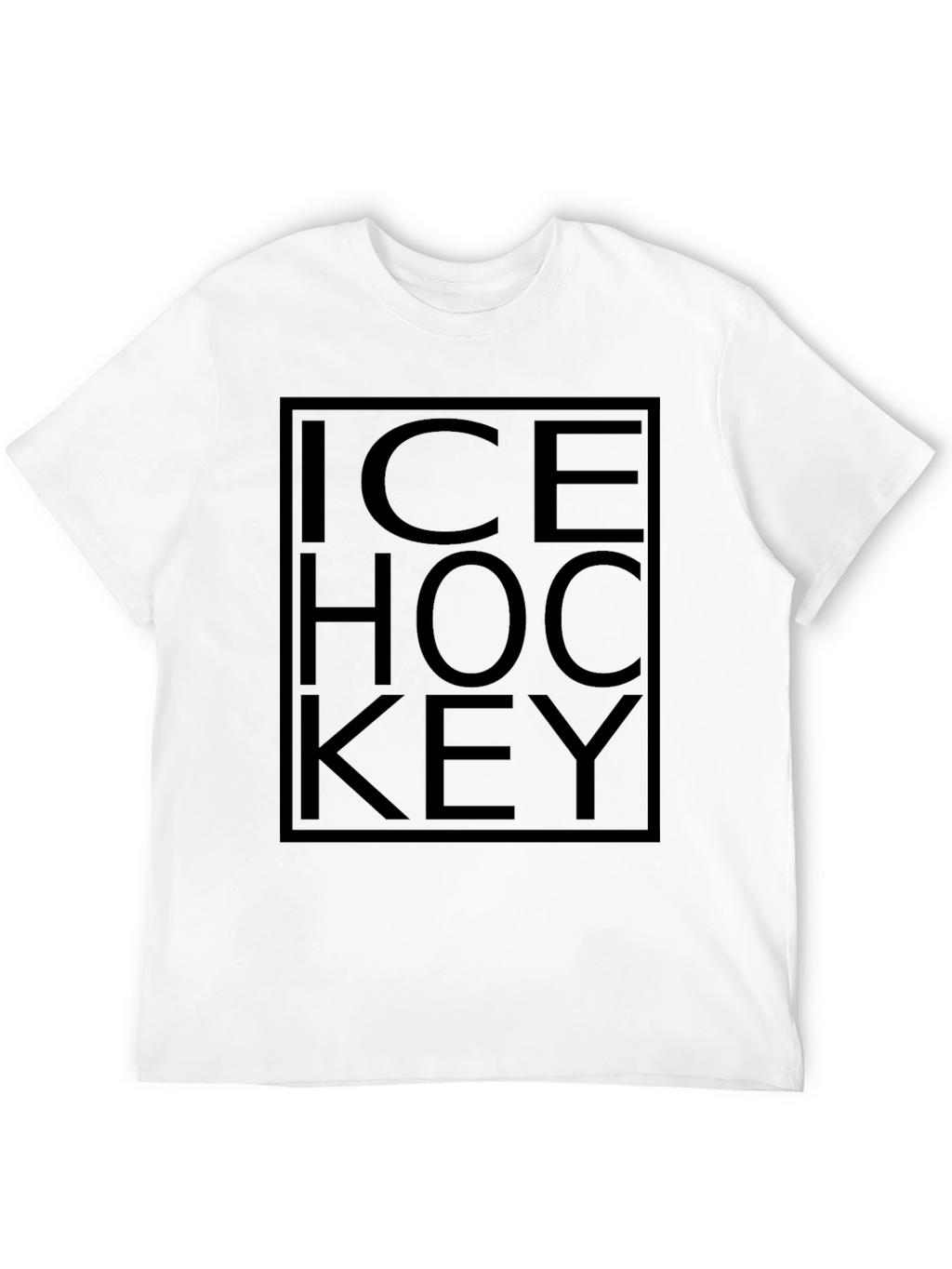 Ice Hockey Graphic Tee - Black Cotton T-Shirt