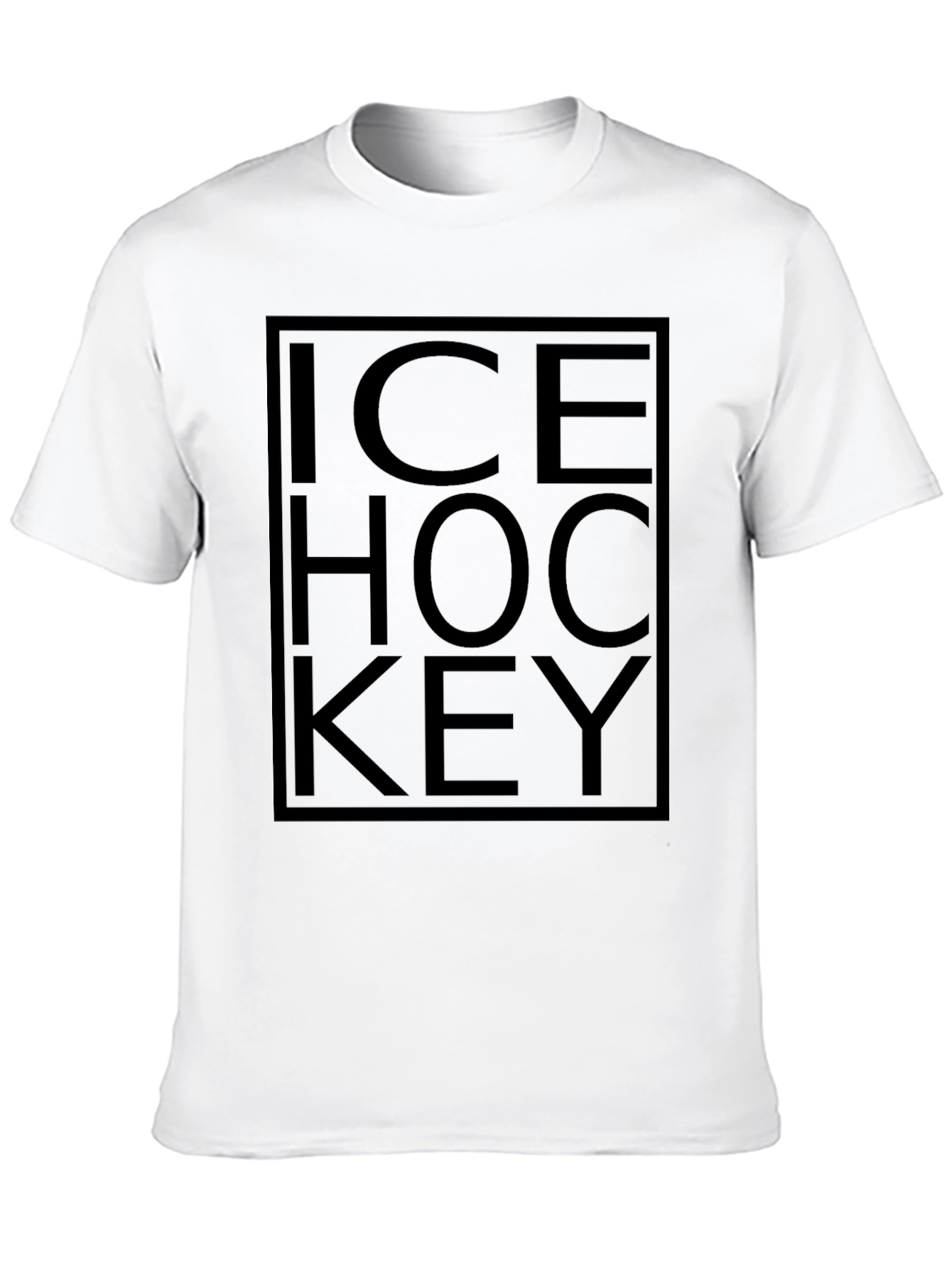 Ice Hockey Graphic Tee - Black Cotton T-Shirt